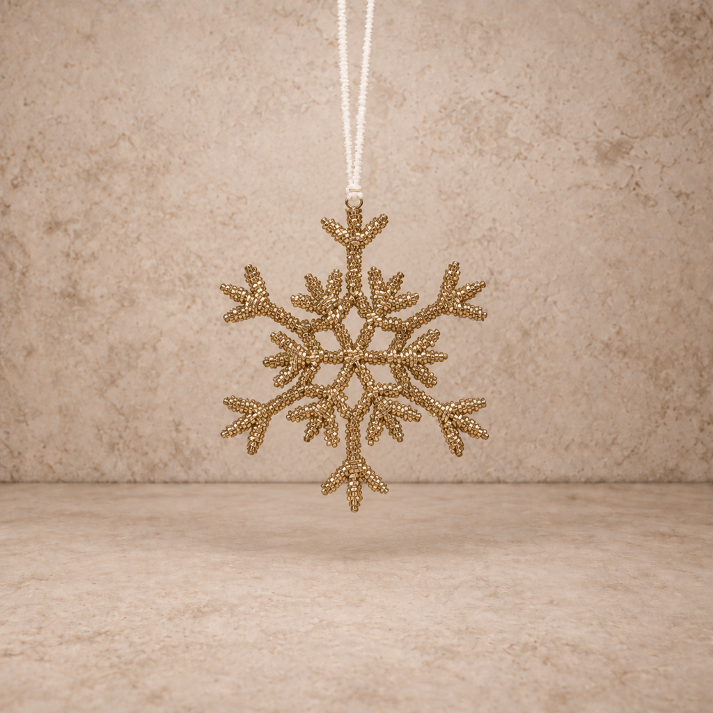 Silver Pointed Snowflake Ornament