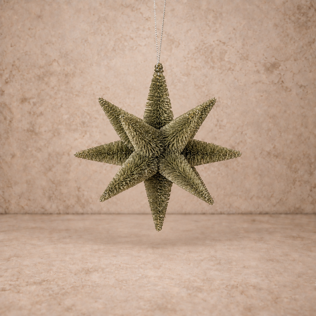 Green Bottlebrush Star Ornament
