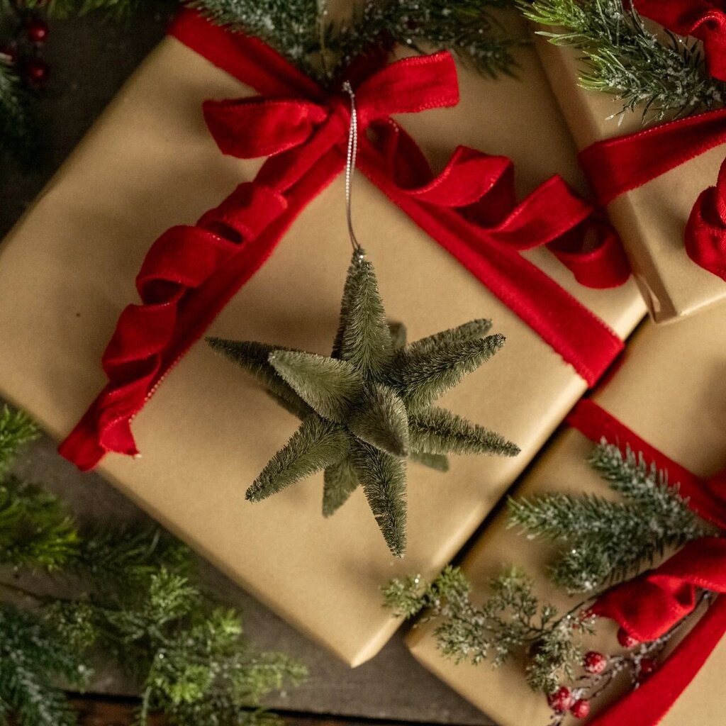 Green Bottlebrush Star Ornament