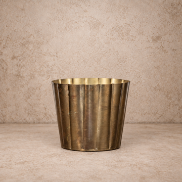 Beautiful Gold Ribbed Planter