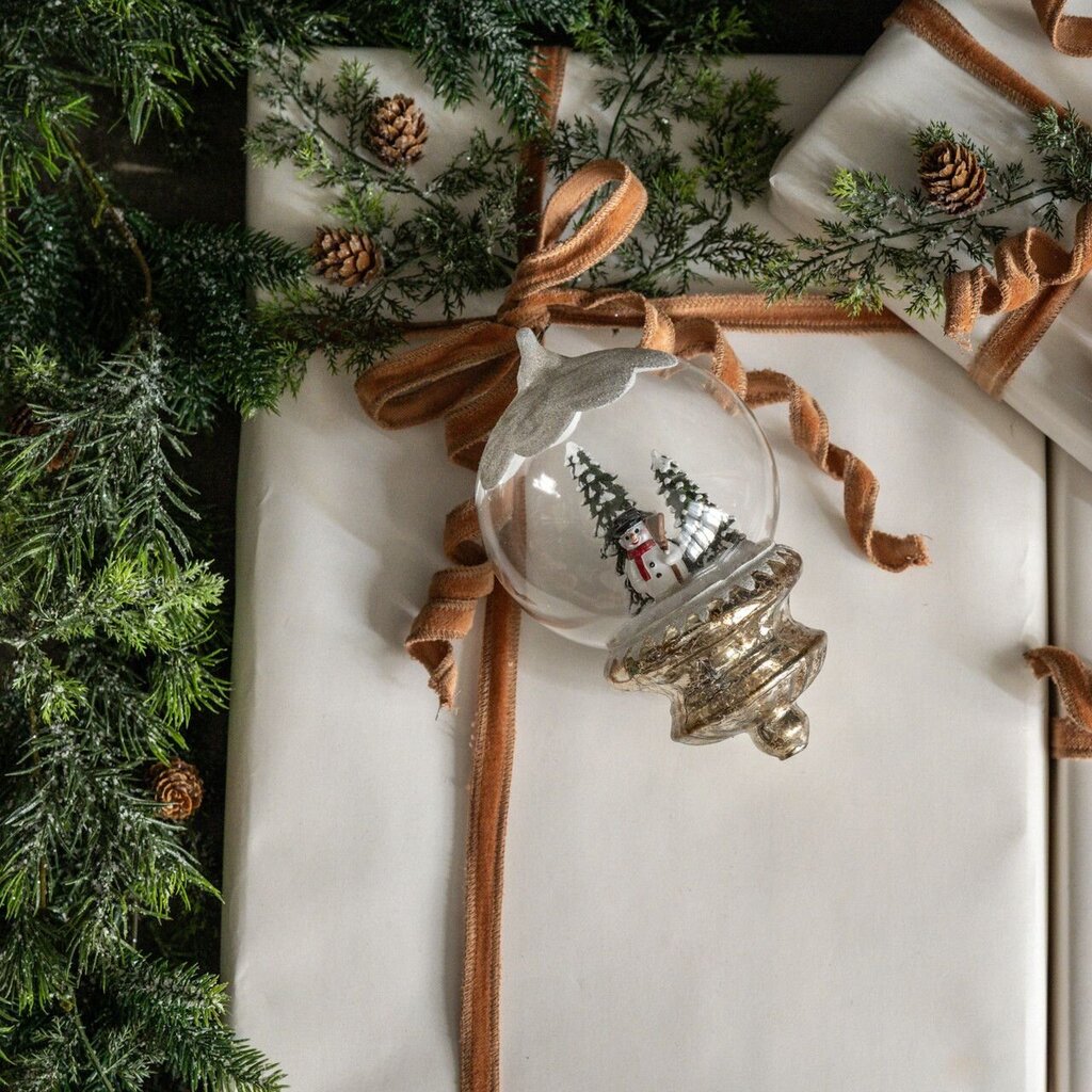 Snow Topped Globe w/ Snowman Ornament
