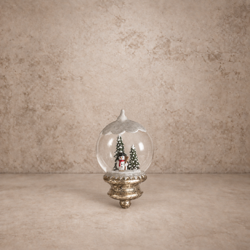Snow Topped Globe w/ Snowman Ornament