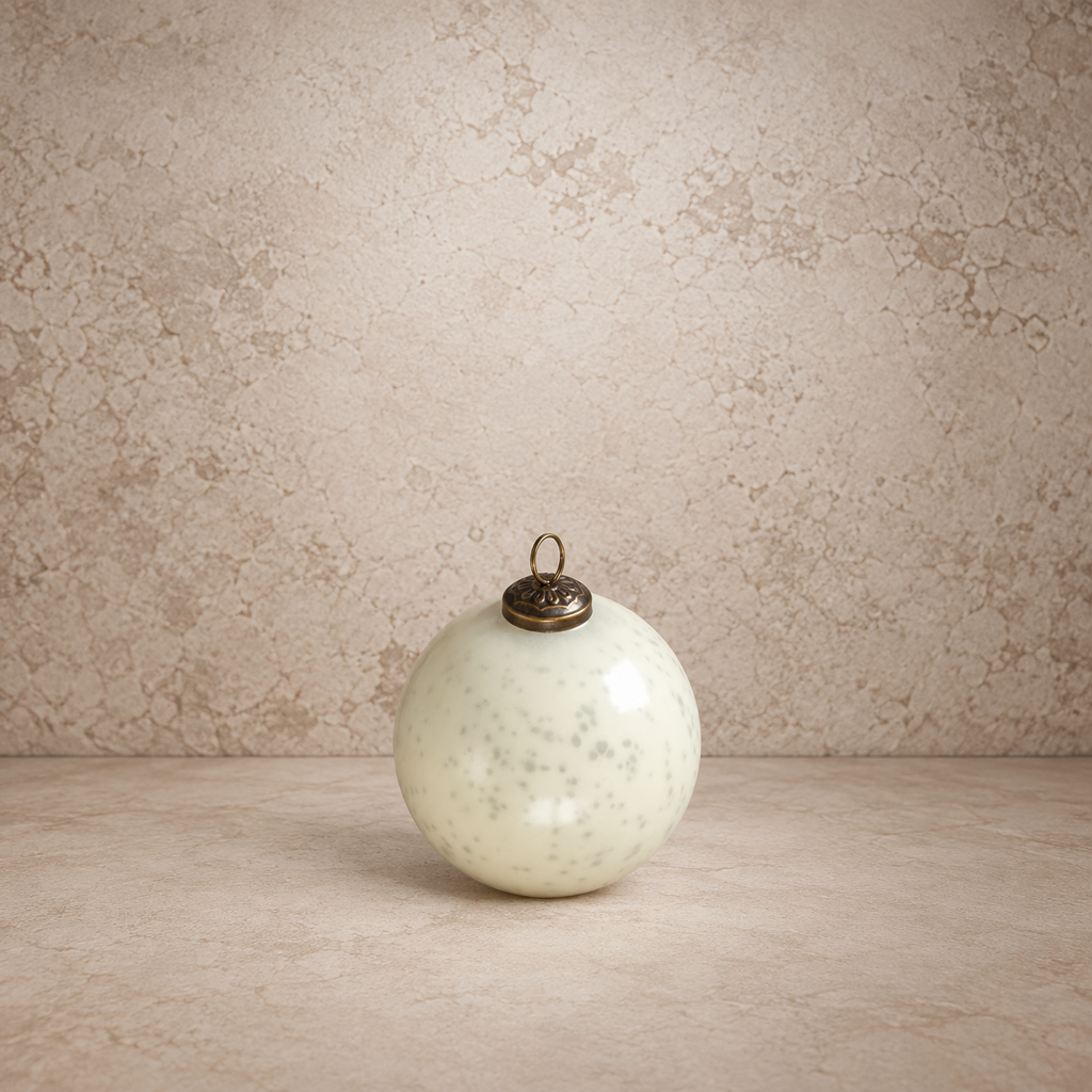 5" White Kugel Ornament