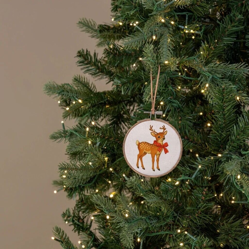 Reindeer Embroidered Ornament
