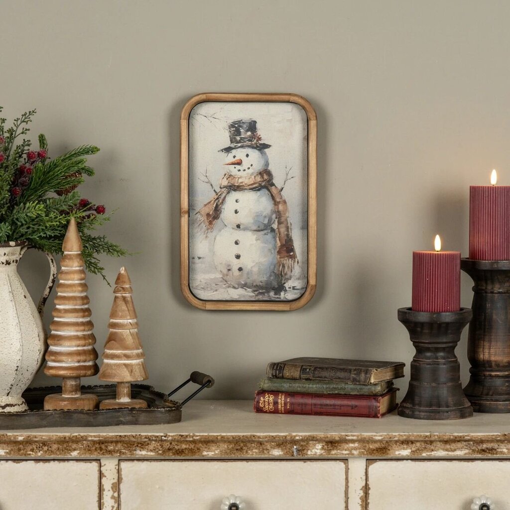 Bundled Up Snowman Framed Print