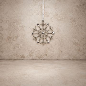 Silver Rhinestone Snowflake Ornament