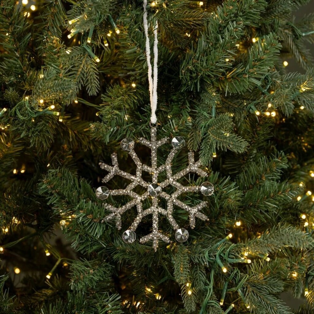 Silver Rhinestone Snowflake Ornament