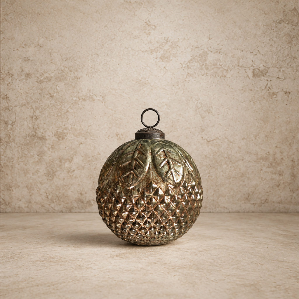 Smokey Silver Kugel Ornament