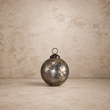 Silver Crackle Kugel Ornament