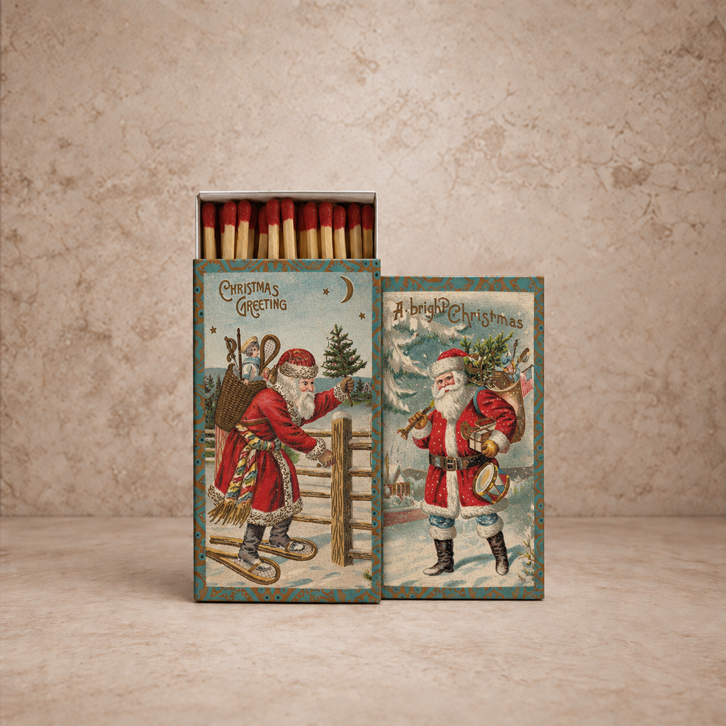 Vintage Santa Match Box