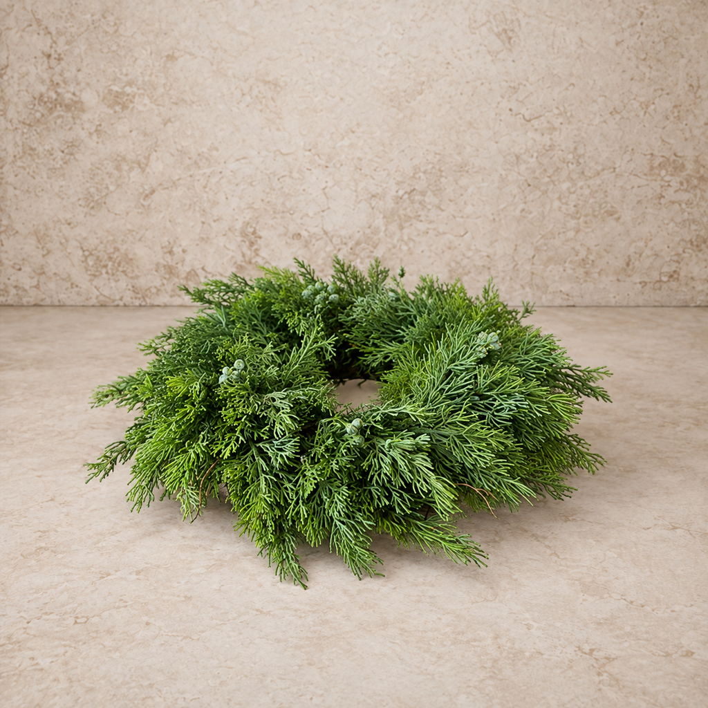 Dripping Cedar Candle Ring - 6"