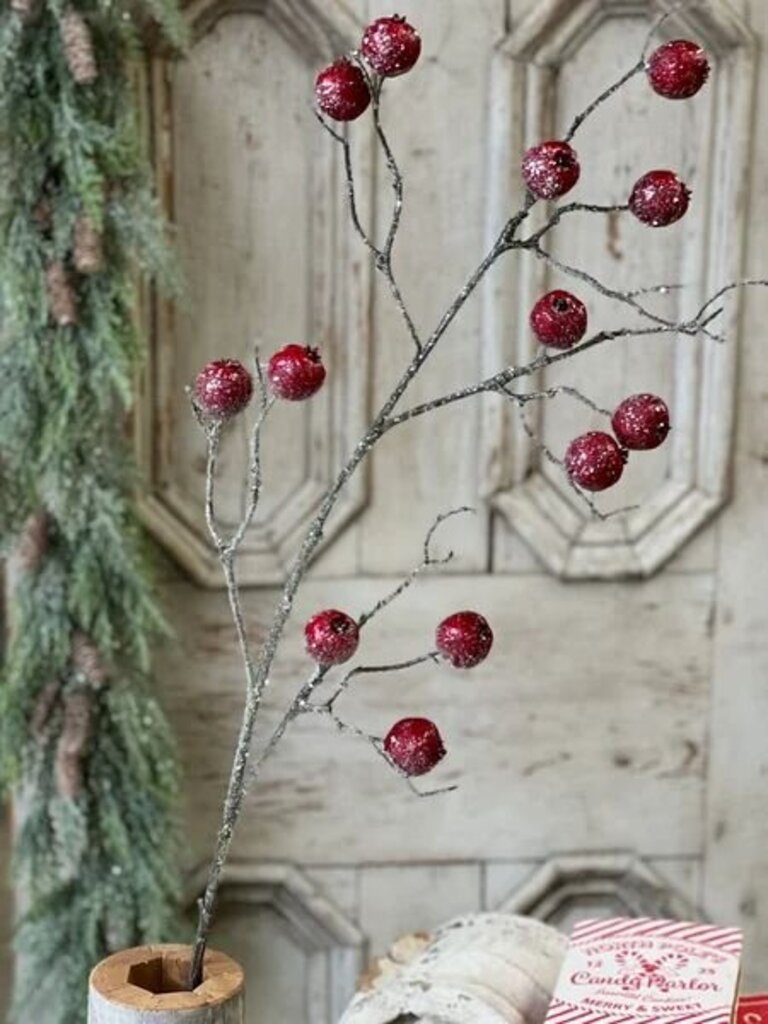 39" Sparkling Bauble Berry Spray