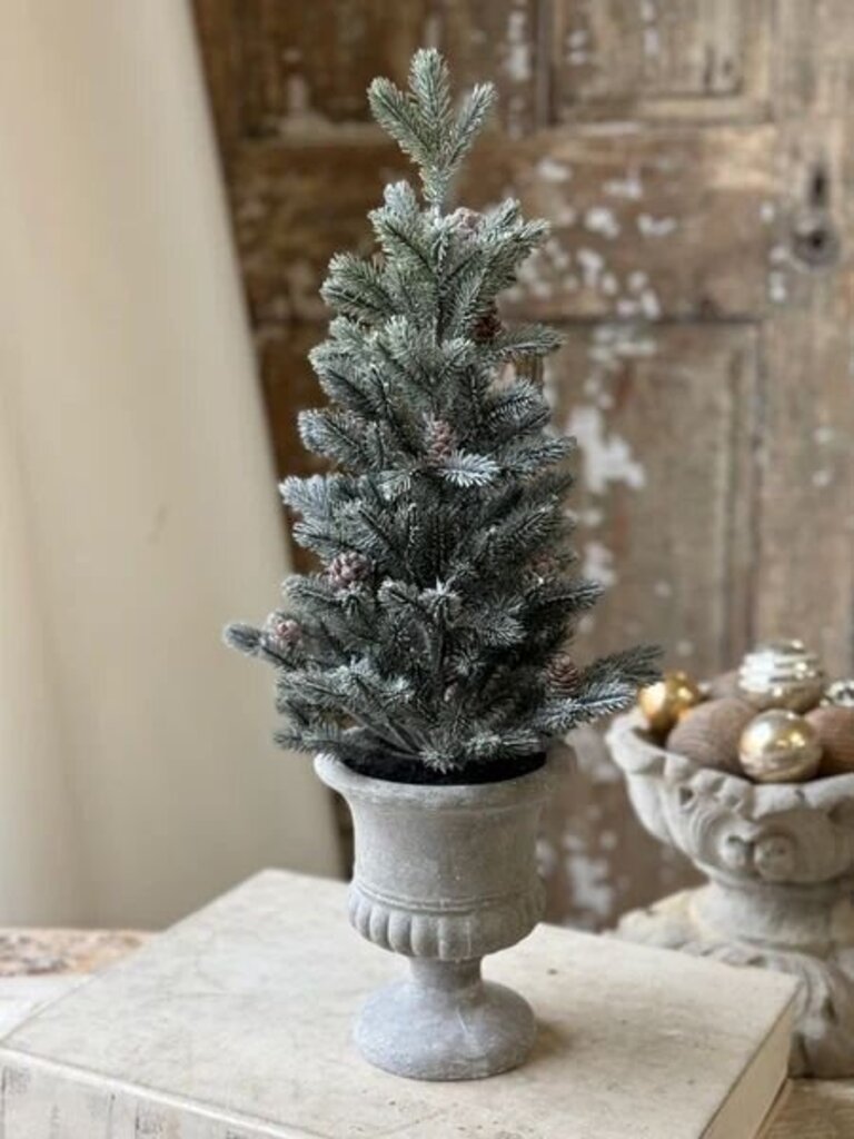 Snowy Aristocrat Tree with Urn