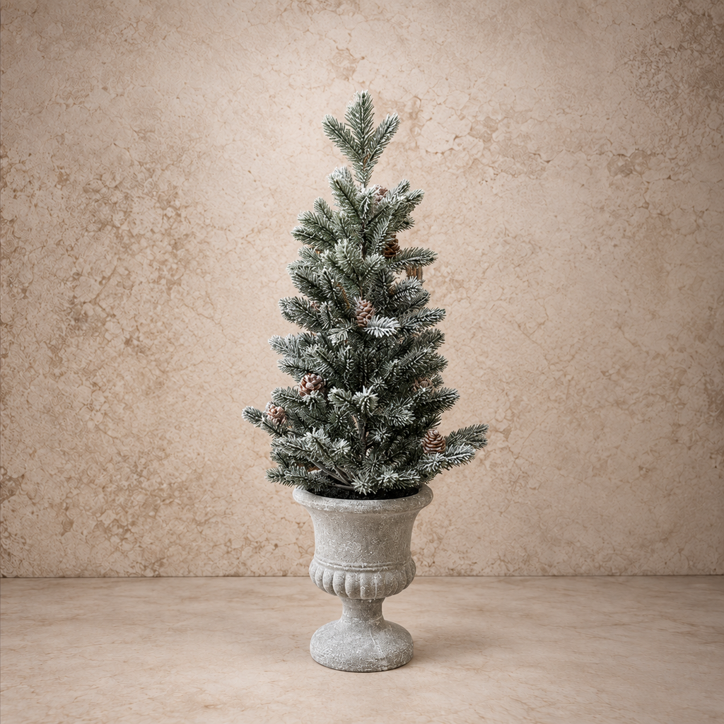 Snowy Aristocrat Tree with Urn