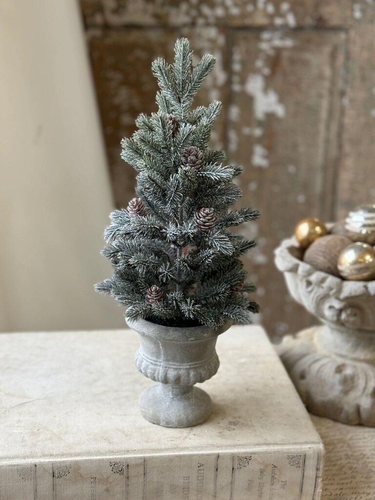 Snowy Aristocrat Tree with Urn
