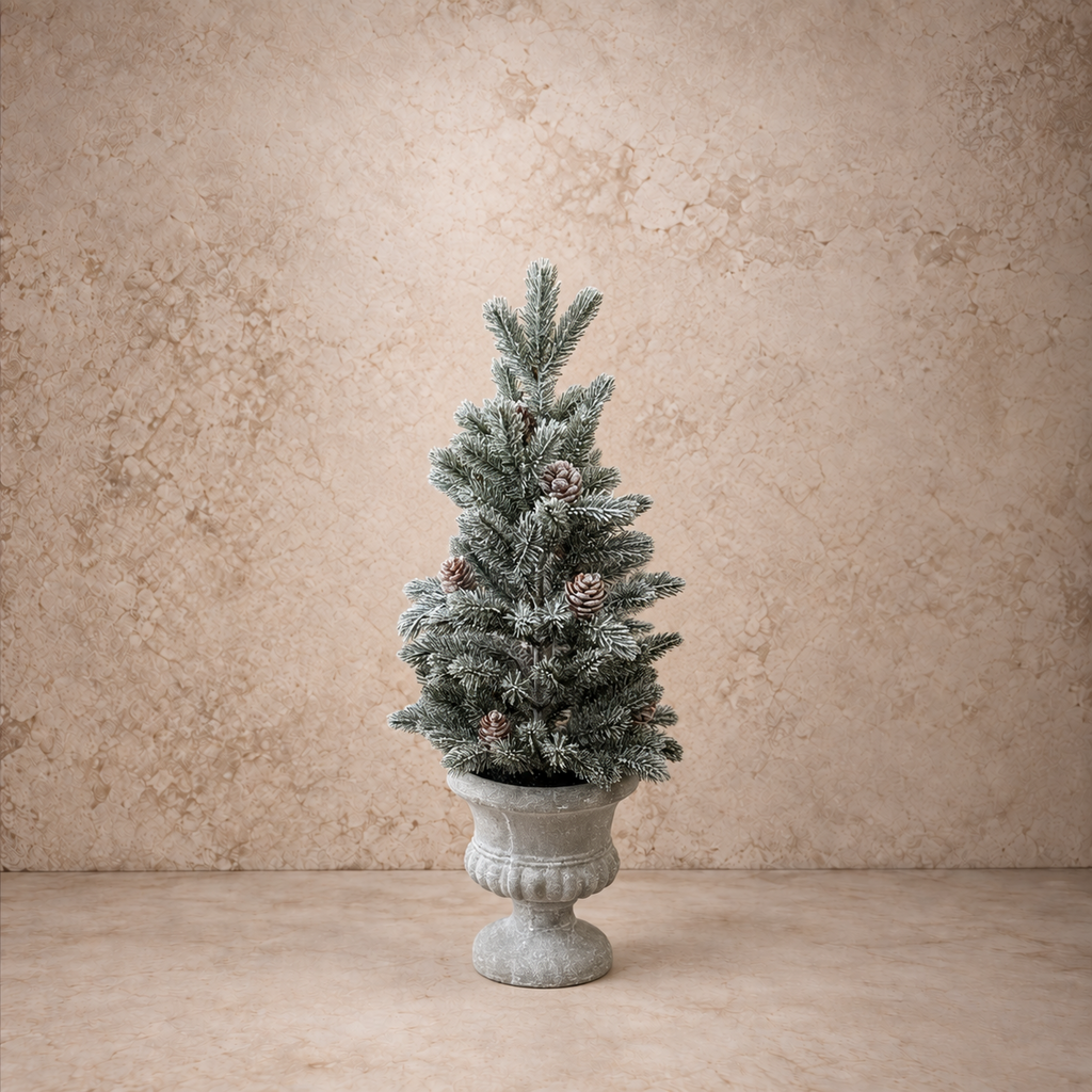 Snowy Aristocrat Tree with Urn