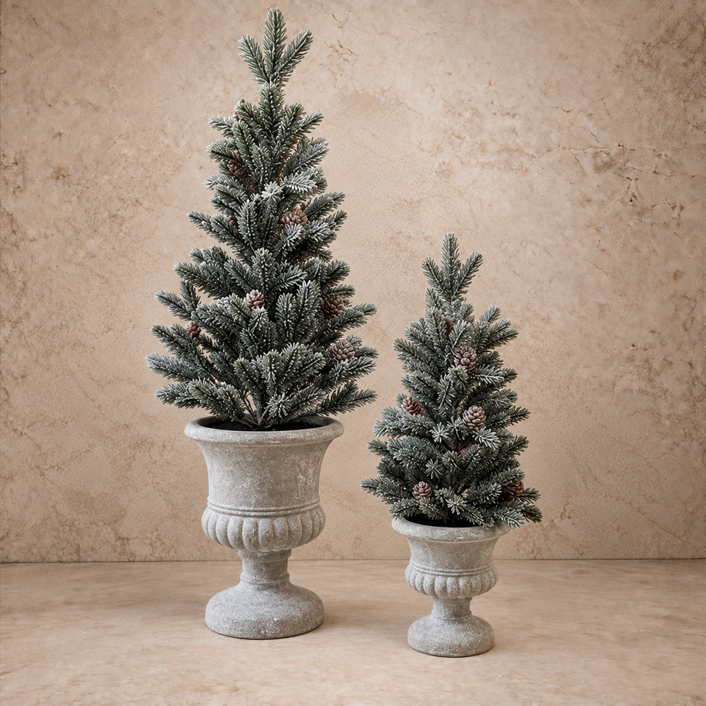 Snowy Aristocrat Tree with Urn