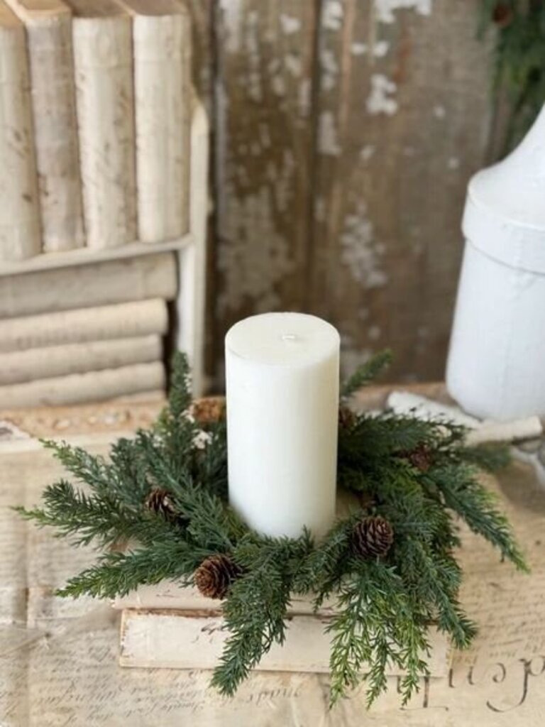 11" Crosswoods Juniper Candle Ring