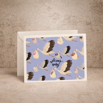 Stork Welcome Baby Card