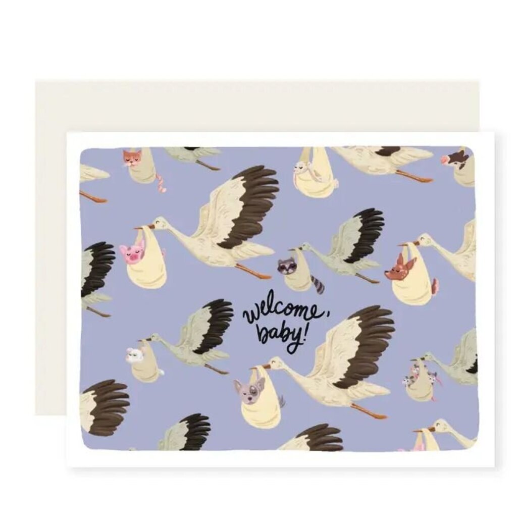 Stork Welcome Baby Card