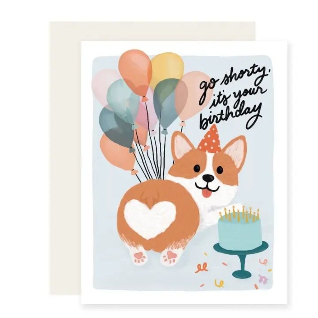Shorty Corgi Birthday Card
