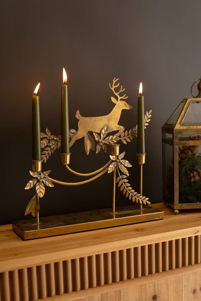 Metal Reindeer Taper Candelabra