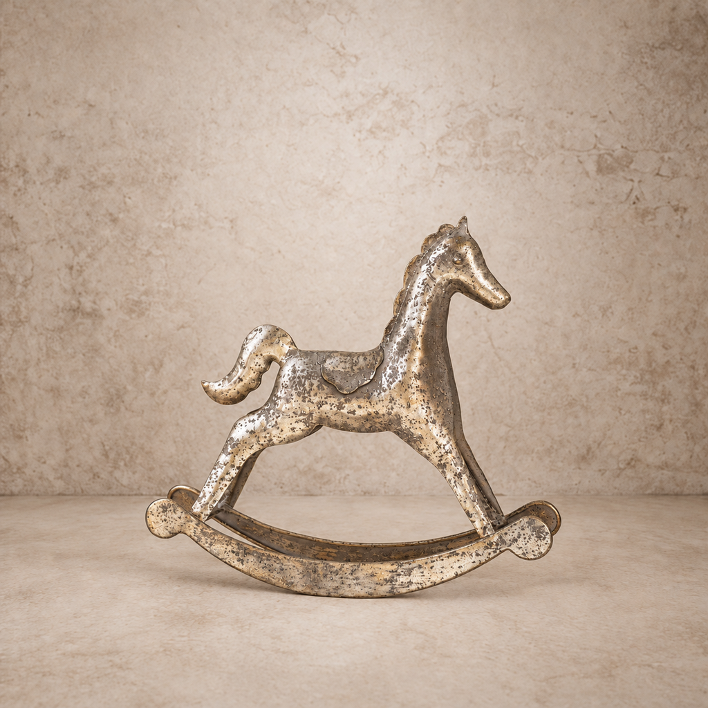 Rustic Metal Christmas Rocking Horse