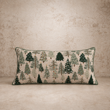 Christmas Tree w/ Beads Lumbar Pillow