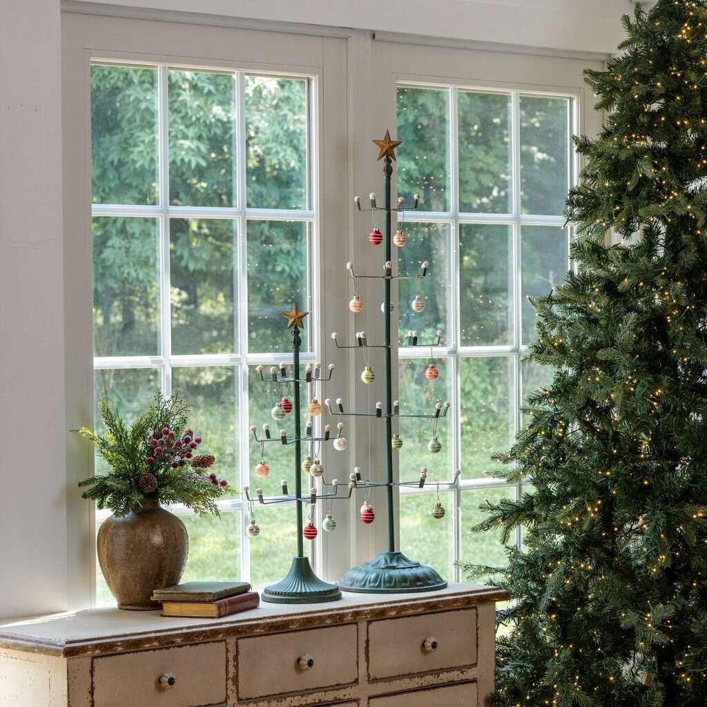 Green Ornament Tree w/ Star Topper
