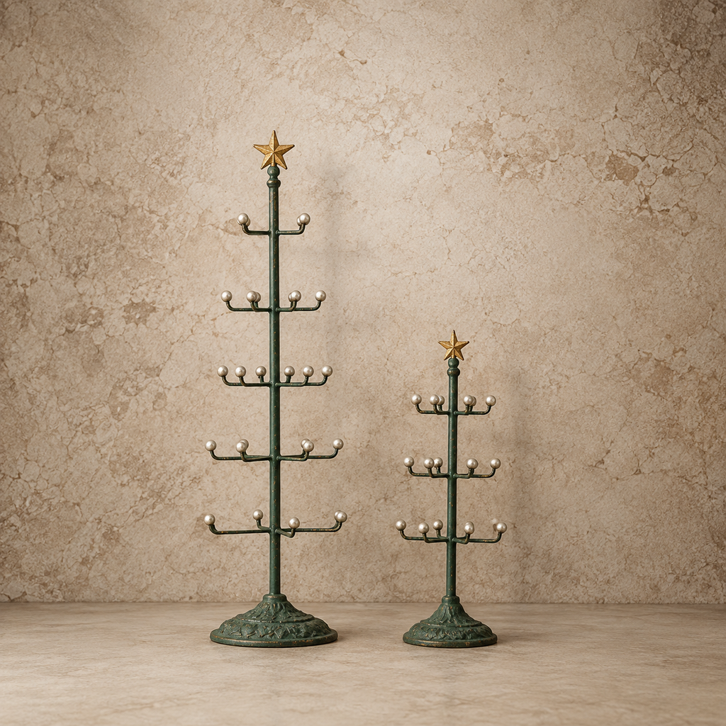 Green Ornament Tree w/ Star Topper