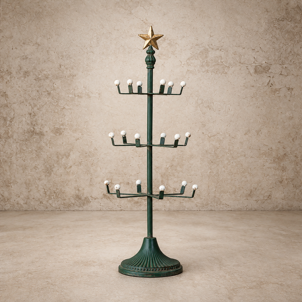 Green Ornament Tree w/ Star Topper