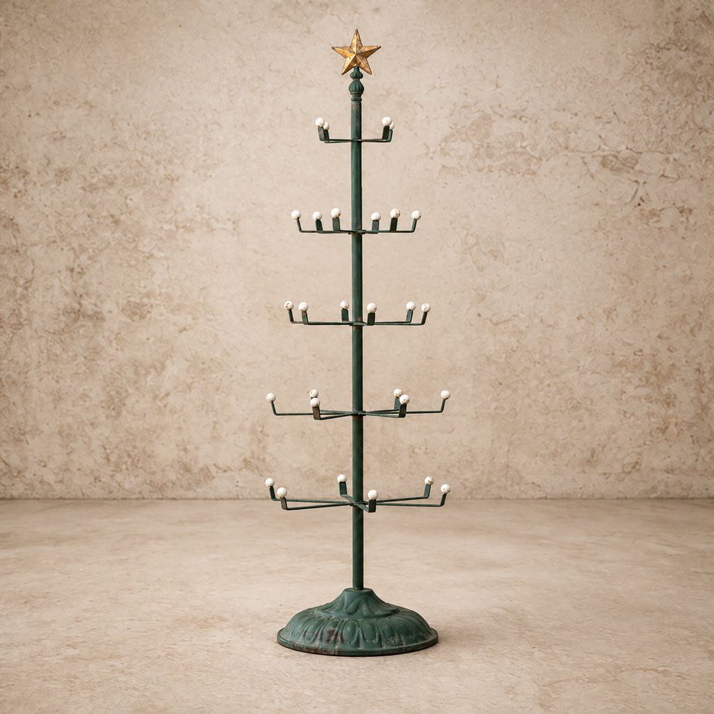 Green Ornament Tree w/ Star Topper