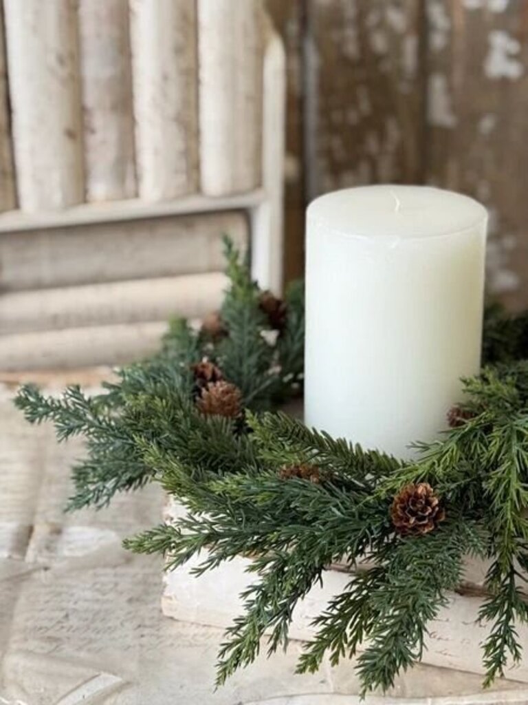16" Crosswoods Juniper Candle Ring
