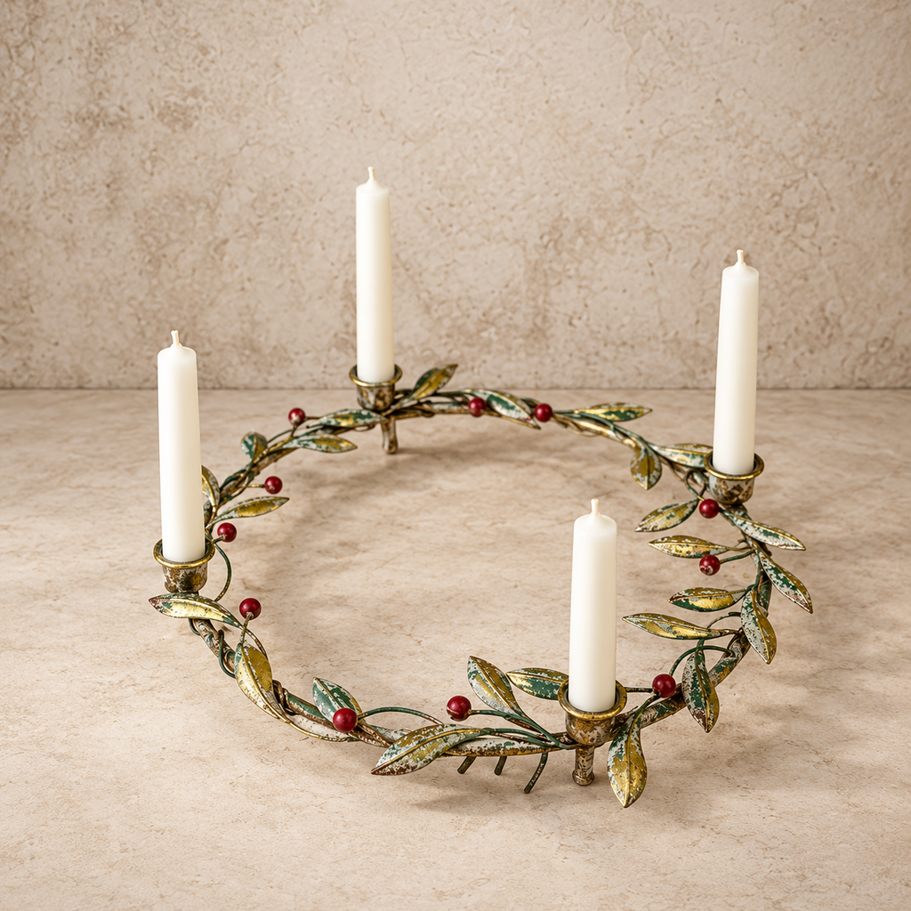 15.25" Merry Mistle Candle Wreath