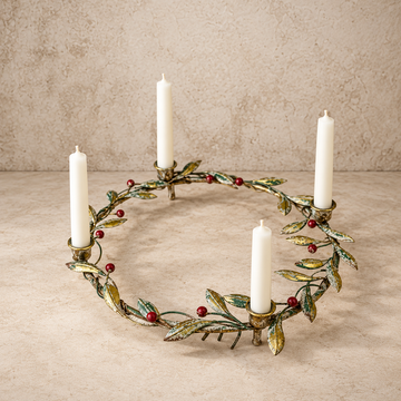 15.25" Merry Mistle Candle Wreath