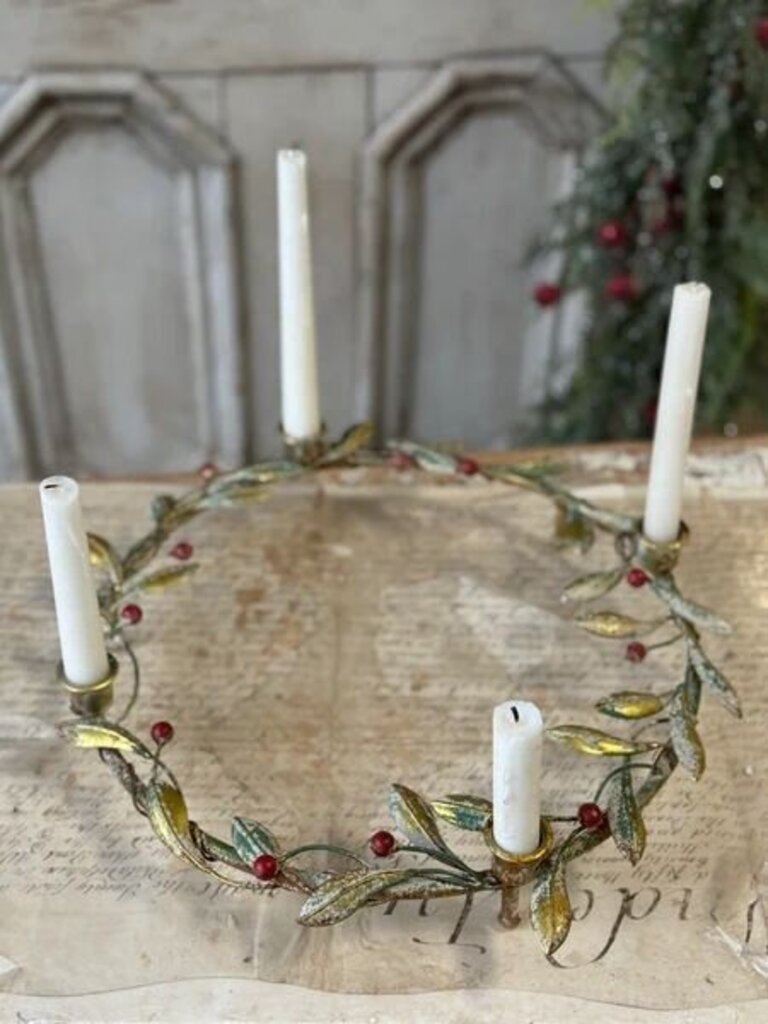 15.25" Merry Mistle Candle Wreath