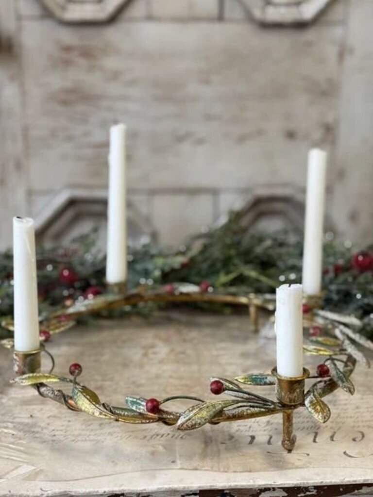 15.25" Merry Mistle Candle Wreath