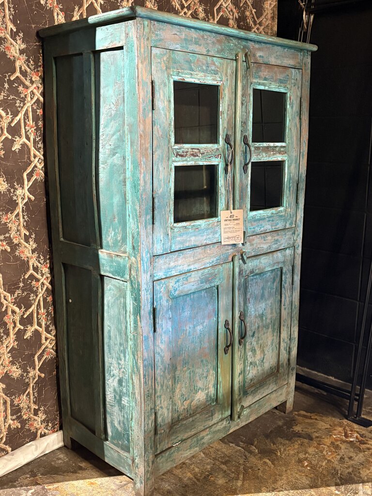 Gorgeous Old Wood 4 Door Cabinet