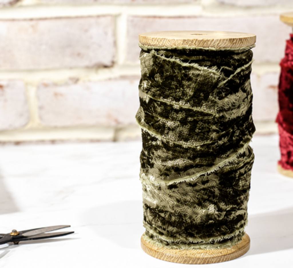 Beautiful Olive Velvet Ribbon