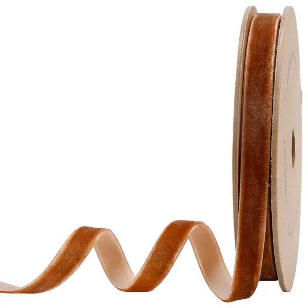 Cognac Velvet Ribbon