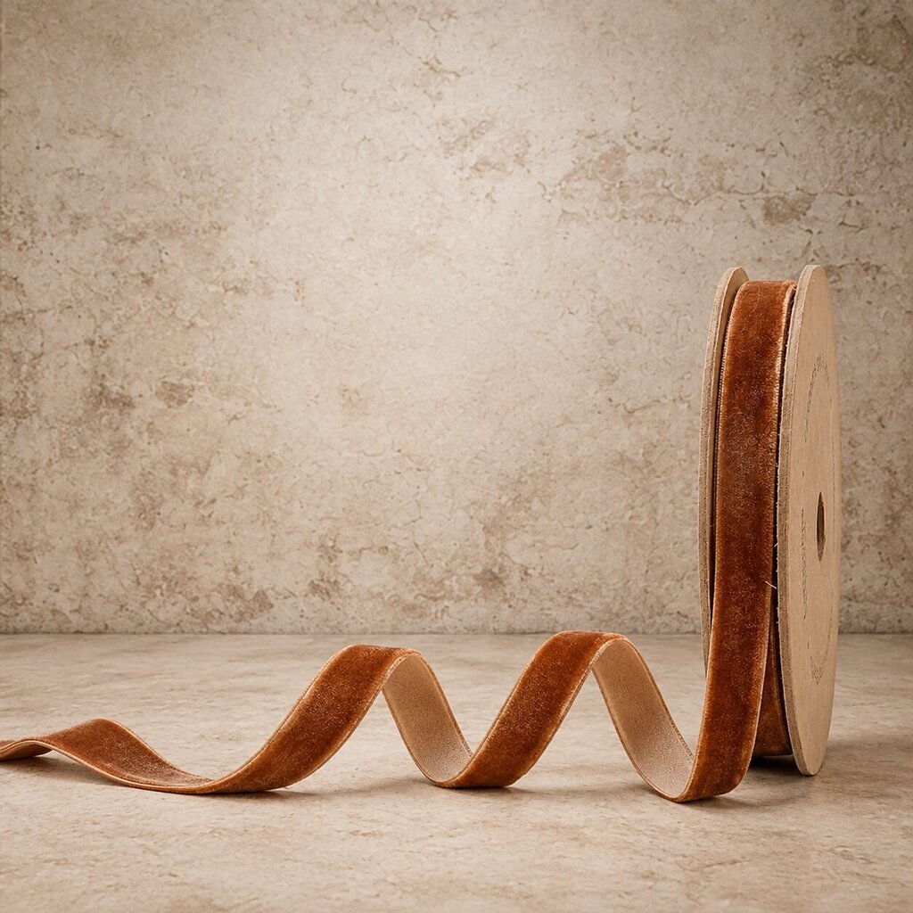 Cognac Velvet Ribbon