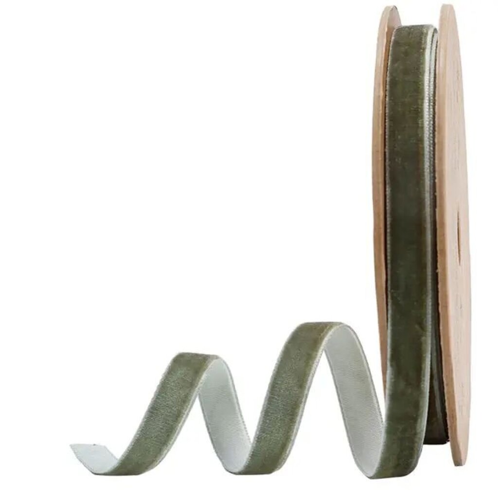 Olive Velvet Ribbon