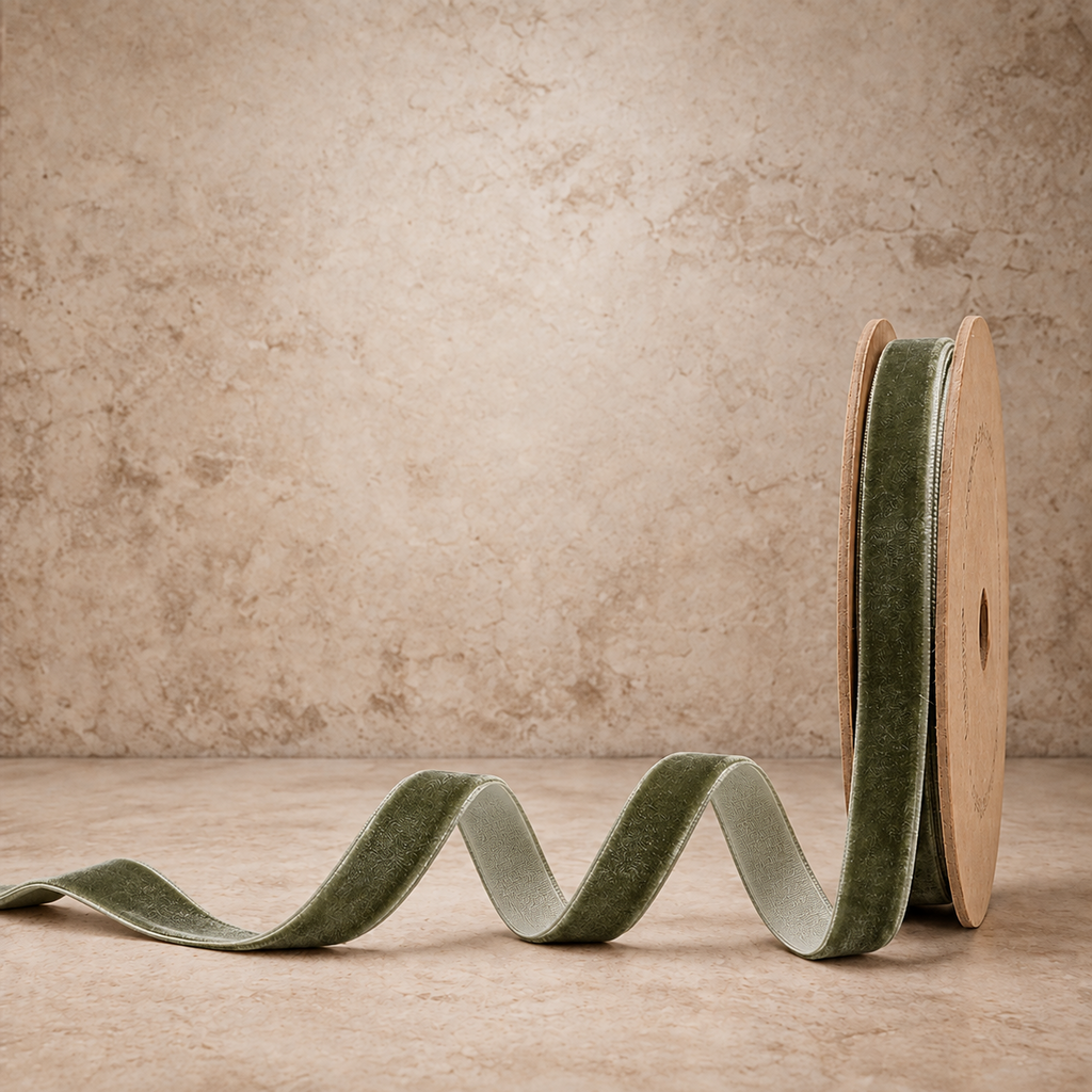 Olive Velvet Ribbon