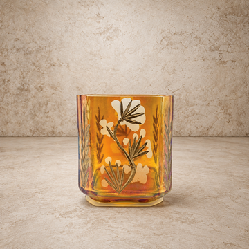 Iridescent Amber Glass Tealight Votive