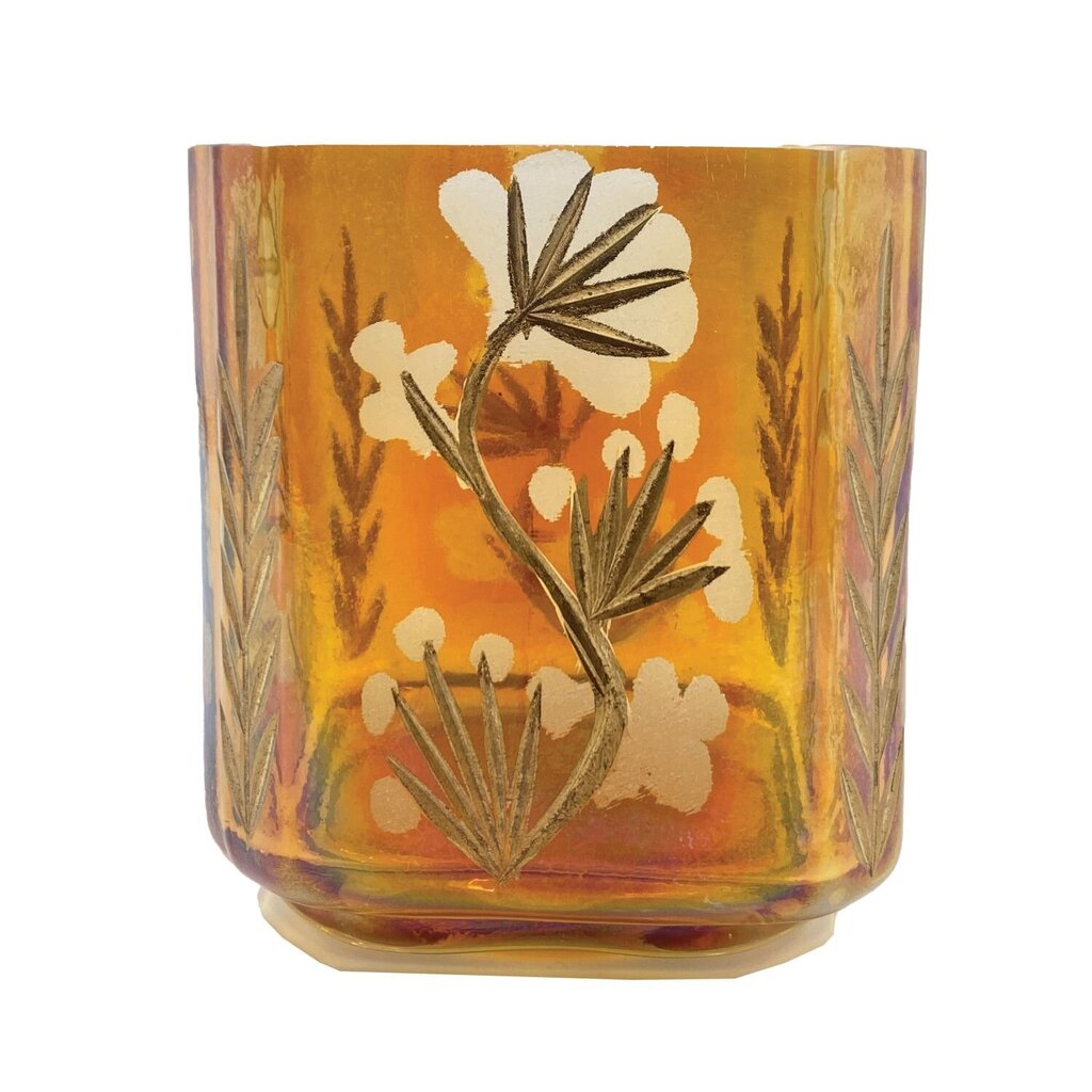 Iridescent Amber Glass Tealight Votive