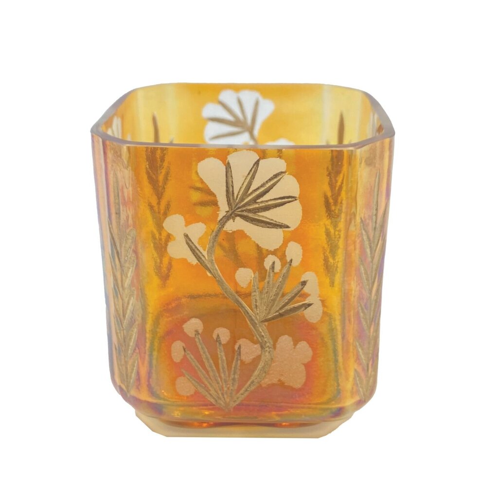 Iridescent Amber Glass Tealight Votive