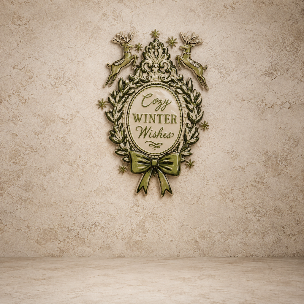 Metal "Cozy Winter Wishes" Wall Decor
