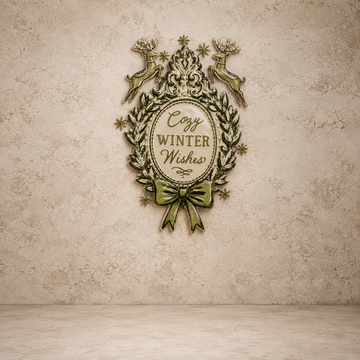 Metal "Cozy Winter Wishes" Wall Decor