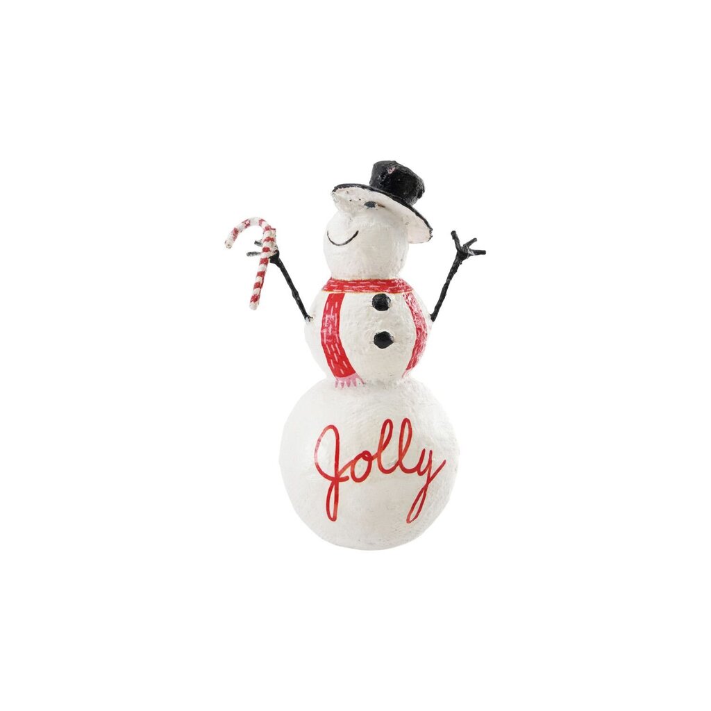 Jolly Paper Mache Snowman w/ Candy Cane