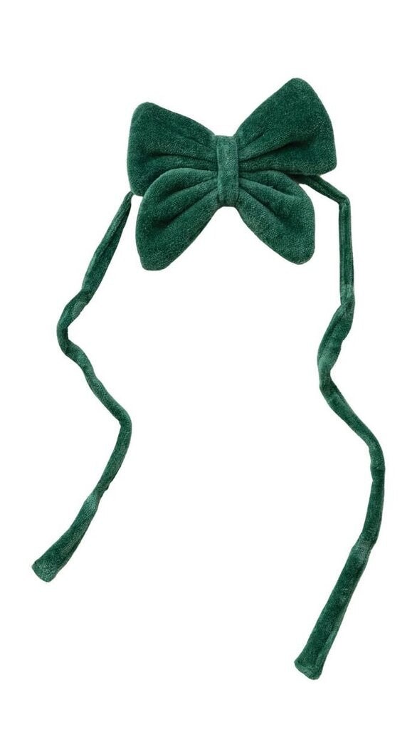 Green Velvet Bow Napkin Tie